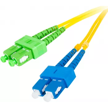 GETFORT Światłowód jednomodowy, kabel krosowy dupleksowy SC/UPC - SC/APC 2m żółty