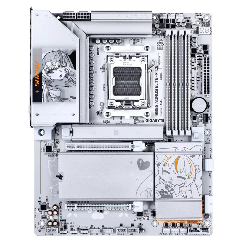 GIGABYTE B850 AORUS ELITE-P ICE AM5 ATX Płyta główna, 4xDDR5, PCIe 5.0, 2.5GbE, Wi-Fi 6E, Biała