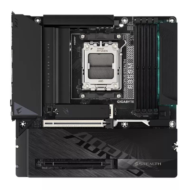 GIGABYTE B850M AORUS STEALTH AM5 Micro-ATX Płyta główna, DDR5, 2.5GbE, Wi-Fi 6E, 3x M.2