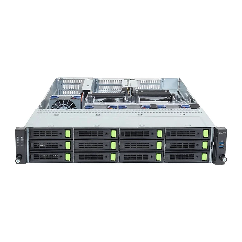 Gigabyte R263-ZG0-AAL2 (Rev. 3.x) 2U Rack Server Barebone, pojedynczy AMD SP5, 12x zatoki 3.5/2.5-cala, 2x 1200W PSU