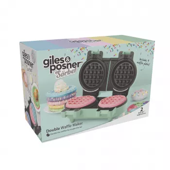 Giles & Posner EK5922GSGRVDE Podwójna gofrownica - 1200W, nieprzywierająca, czarno-srebrna