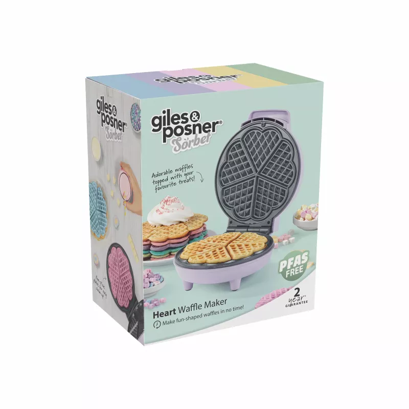 Giles & Posner EK6701GSPPVDE Heart Waffle Maker 900W Black