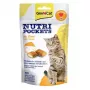 GimCat Nutri Pockets with Cheese 60g – Chrupiące przysmaki dla kotów z kremowym nadzieniem serowym, wzbogacone witaminami i tauryną