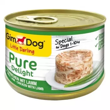 GimCat Pure Delight kurczak z jagnięciną uzupełniająca mokra karma dla kota, saszetka 150 g