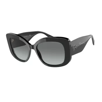 OKULARY PRZECIWSŁONECZNE GIORGIO ARMANI AR8150-500111 Męska Czarna Oprawka Acetatowa Szare Soczewki Poliwęglanowe 53/18/140 mm