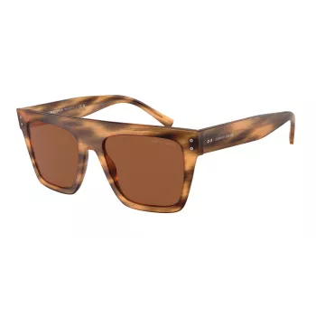 OKULARY PRZECIWSŁONECZNE GIORGIO ARMANI AR8177-592173 Unisex Havana Brązowe Kwadratowe Acetat 52/20/140 mm