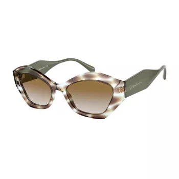 Okulary przeciwsłoneczne damskie Giorgio Armani AR8144-588113 Havana Acetate - kwadratowa oprawka, brązowe soczewki gradientowe, UV400