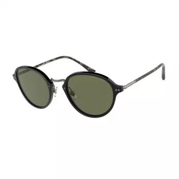 Okulary przeciwsłoneczne GIORGIO ARMANI dla kobiet AR8139-500131 Czarna oprawka acetatowa kwadratowa szare soczewki 51mm