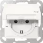 Gniazdo SCHUKO Gira 441427 z klapką, System 55, czysty biały