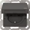 Gniazdo SCHUKO Gira 441428 z klapką i Safety Plus, System 55, antracytowe