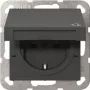 Gniazdo SCHUKO Gira 441428 z klapką i Safety Plus, System 55, antracytowe