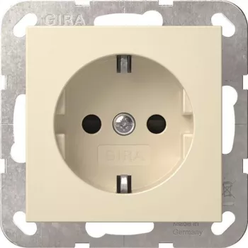 GIRA 445301 Gniazdo SCHUKO z przesłoną, System 55, kremowe