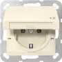 Gniazdo SCHUKO Gira 445401 z klapką, System 55, kremowy biały połysk