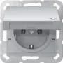 GIRA 445426 Gniazdo SCHUKO System 55 Podtynkowe Aluminiowe z Klapką, 16 A, 250 V, IP44