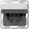 Gniazdo SCHUKO Gira 4454600 z uchylną pokrywą, System 55, stal nierdzewna