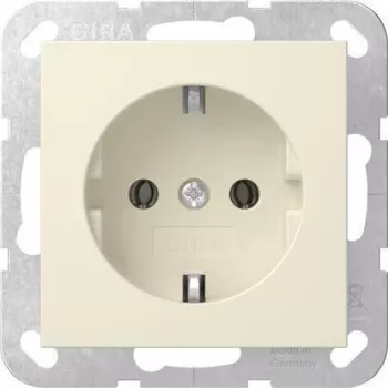 Gira 446601 Gniazdo SCHUKO podtynkowe bez pazurków System 55 kremowobiałe połysk