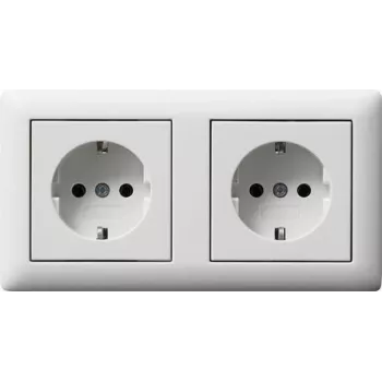 GIRA 479304 SCHUKO 2-krotne gniazdo wtykowe z ramką, czysty biały