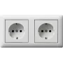 GIRA 479304 SCHUKO 2-krotne gniazdo wtykowe z ramką, czysty biały