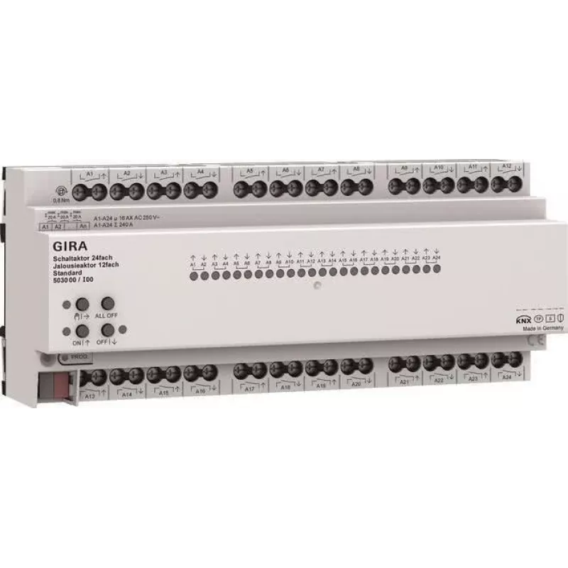 Gira KNX ONE 503000 Przekaźnik stykowy i roletowy 24x/12x 16 A Standard