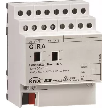 GIRA KNX Aktuator przełączający 2-kanałowy 16A DIN Rail 104000
