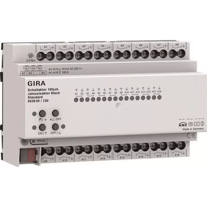 Gira KNX Aktor przełączający i roletowy 16/8-krotny 16 A REG Plus z KNX Secure 502800