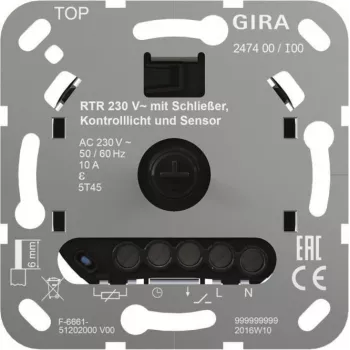 Gira Termostat pokojowy 230 V styk NO 247400