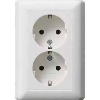 Gira Standard 55 Podwójne gniazdo SCHUKO Czysta Biel Mat (078804)