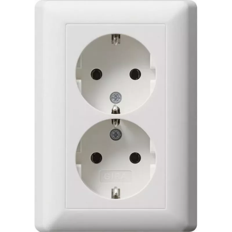 Gira Standard 55 Podwójne gniazdo SCHUKO Czysta Biel Mat (078804)