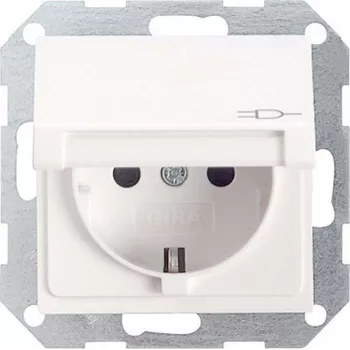 Gira System 55 Wkład gniazda Schuko, czysty biały połysk, 16 A, 250 V, zaciski śrubowe, podtynkowy 045403