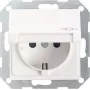 Gira System 55 Wkład gniazda Schuko, czysty biały połysk, 16 A, 250 V, zaciski śrubowe, podtynkowy 045403