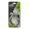 GIZZU 1,8 m Nano Linka zabezpieczająca z zamkiem szyfrowym - 4-cyfrowy, przestawialny, pleciona stal, do urządzeń ze slotem Kensington Nano (czarny/srebrny)