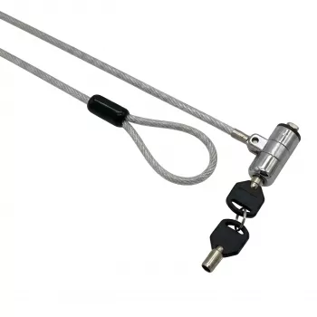 GIZZU 1,8 m T-Bar Linka Zabezpieczająca do Laptopa z Kluczem Master Key - Zabezpieczenie na Slot Kensington, Stal Pleciona, Czarny