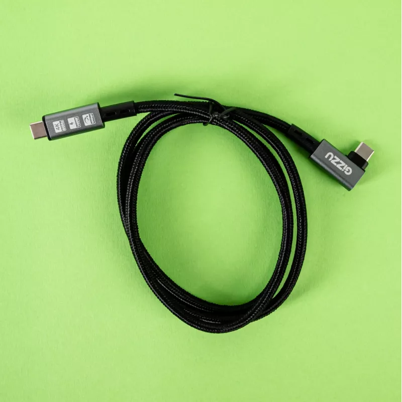 Gizzu 100W 10Gbps Type-C kabel kątowy 1m