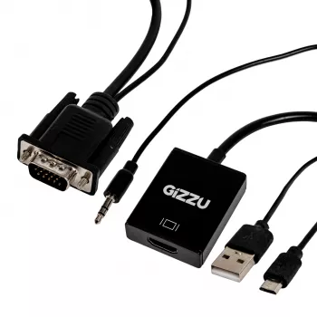 Gizzu 1080P VGA na HDMI Adapter z Audio