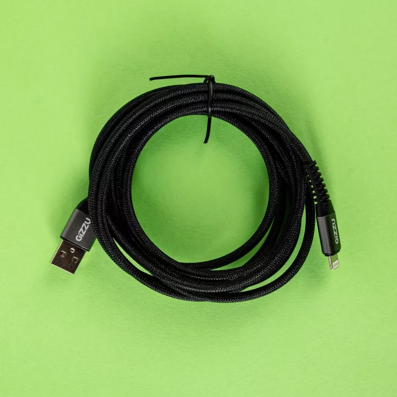 GIZZU 12W USB do Lightning 2m Kabel – certyfikat MFi, szybkie ładowanie i synchronizacja