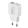 Gizzu 2-Port 20W GaN Ładowarka ścienna USB-C PD 3.0 + USB-A QC 3.0 Szybkie ładowanie Adapter - Biały