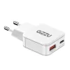 Gizzu 2-Port 20W GaN Ładowarka ścienna USB-C PD 3.0 + USB-A QC 3.0 Szybkie ładowanie Adapter - Biały