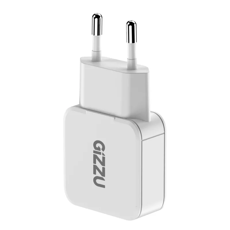 Gizzu 2-Port 30W GaN Ładowarka ścienna USB-C PD + USB-A QC Biała