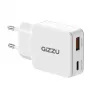 Gizzu 2-Port 45W GaN ładowarka ścienna USB-C PD i USB-A QC Biała
