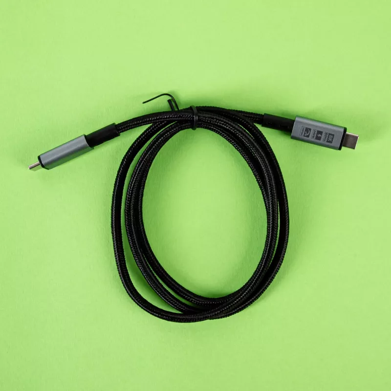 GIZZU 240W 20Gbps USB-C do USB-C pleciony kabel 1m czarny