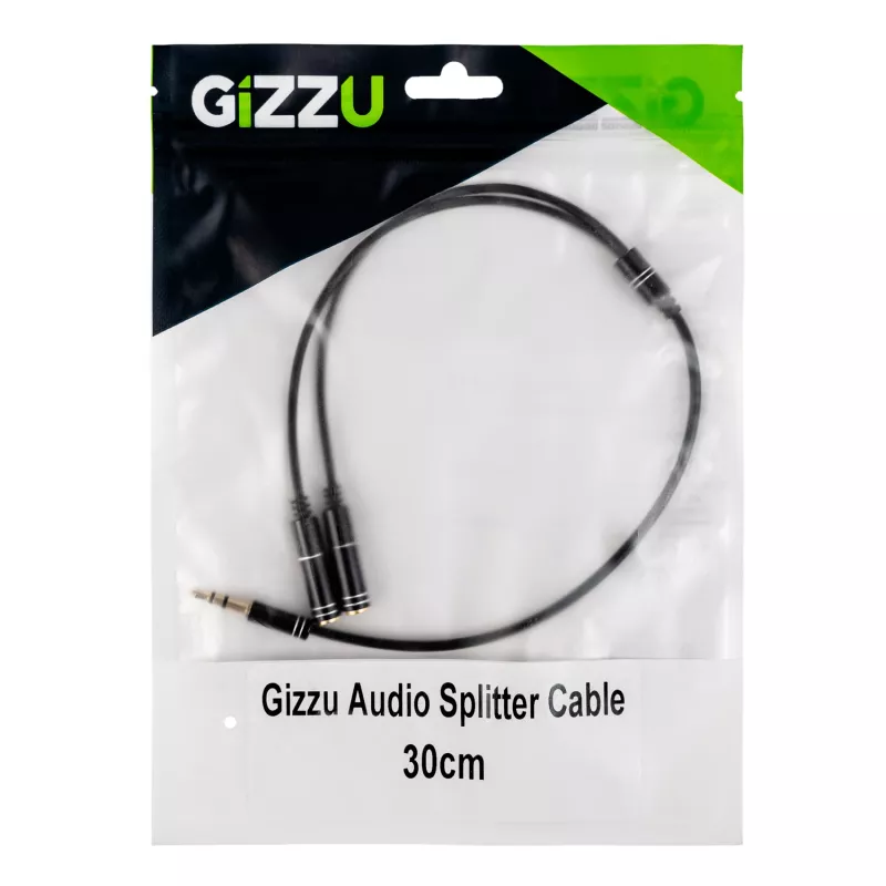 Gizzu 3-biegunowy kabel rozdzielający audio - czarny