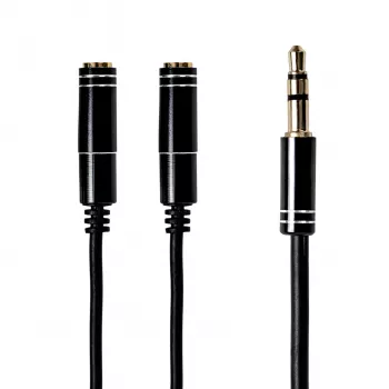 Gizzu 3-biegunowy kabel rozdzielający audio - czarny