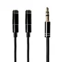 Gizzu 3-biegunowy kabel rozdzielający audio - czarny