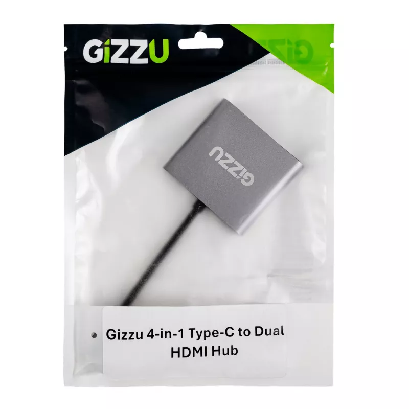 Gizzu 4-in-1 Type-C do podwójnego HDMI Hub