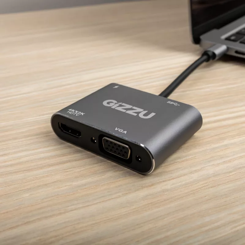 Gizzu 4-in-1 Type-C do HDMI/VGA/USB3.0 Hub