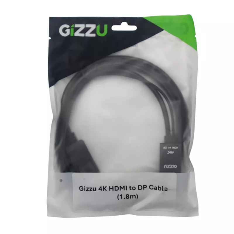 Gizzu 4K HDMI na DisplayPort aktywny kabel konwerterowy 1,8 m czarny