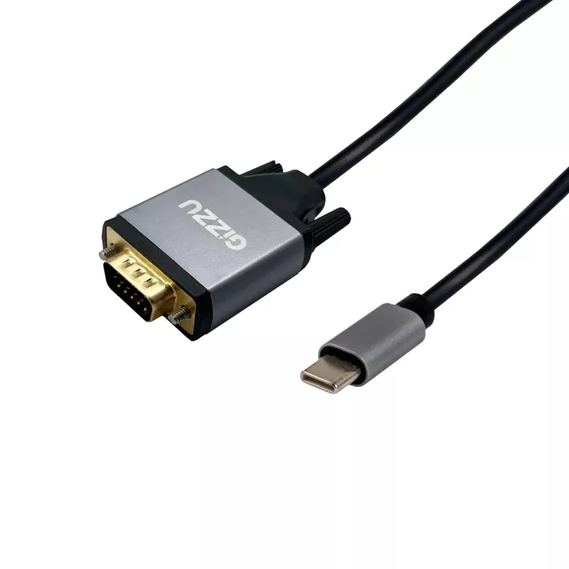 Gizzu Full HD USB-C na VGA Adapter Kabel 1,8 m Czarny