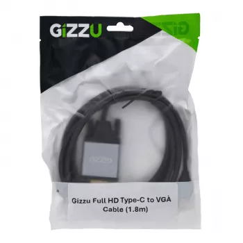Gizzu Full HD USB-C na VGA Adapter Kabel 1,8 m Czarny