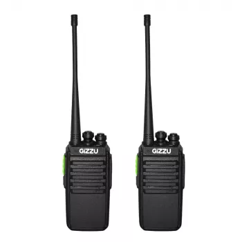 Gizzu Patrol Walkie Talkie Zestaw PMR446 8-kanałowy radiotelefon dwukierunkowy z VOX, skanowaniem, latarką – czarno-pomarańczowy (2 szt.)