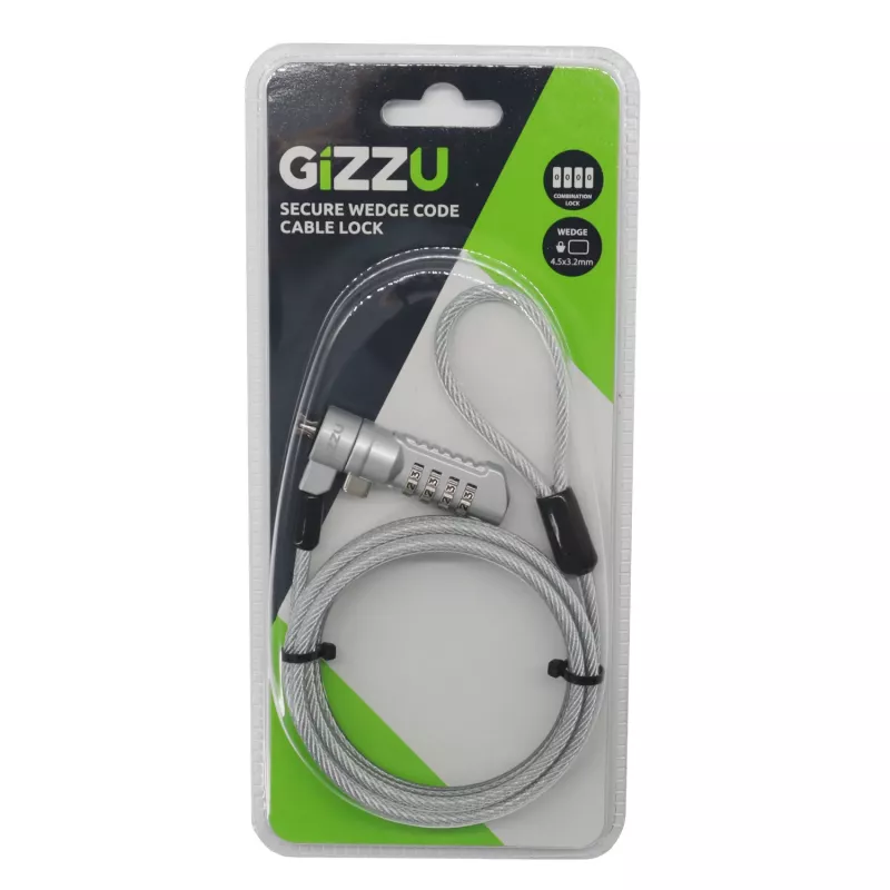 Gizzu Secure Wedge Code Cable Lock 1,8 m